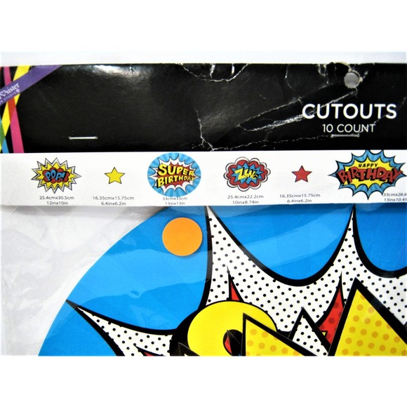 6-13 inch Superhero Batman Superman style Birthday Cut Outs Party Decorations - Picture 2 of 5